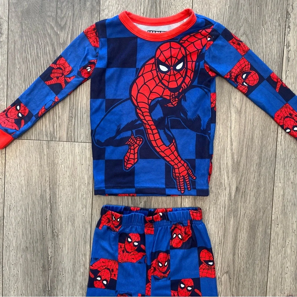 Marvel Spiderman Toddler Boy Long Sleeve Pant 2 Piece Pajama Set Red Blue 4T